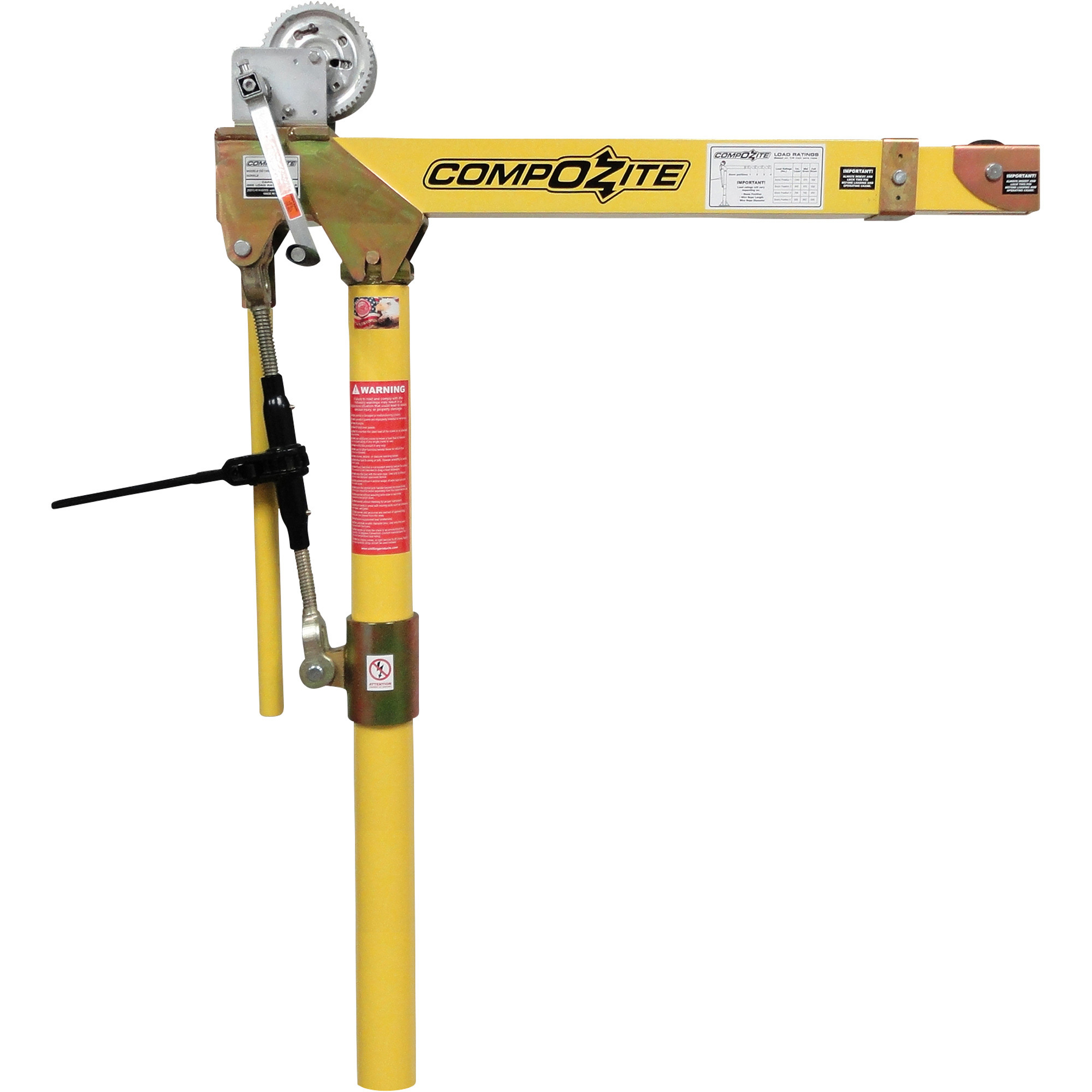 OZ Lifting Products CompOZite Davit Crane, 1200-Lb. Capacity, 95in. Height, Model# OZ1200DAV